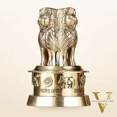 Brass Ashoka Lion Stambh Momento 6"