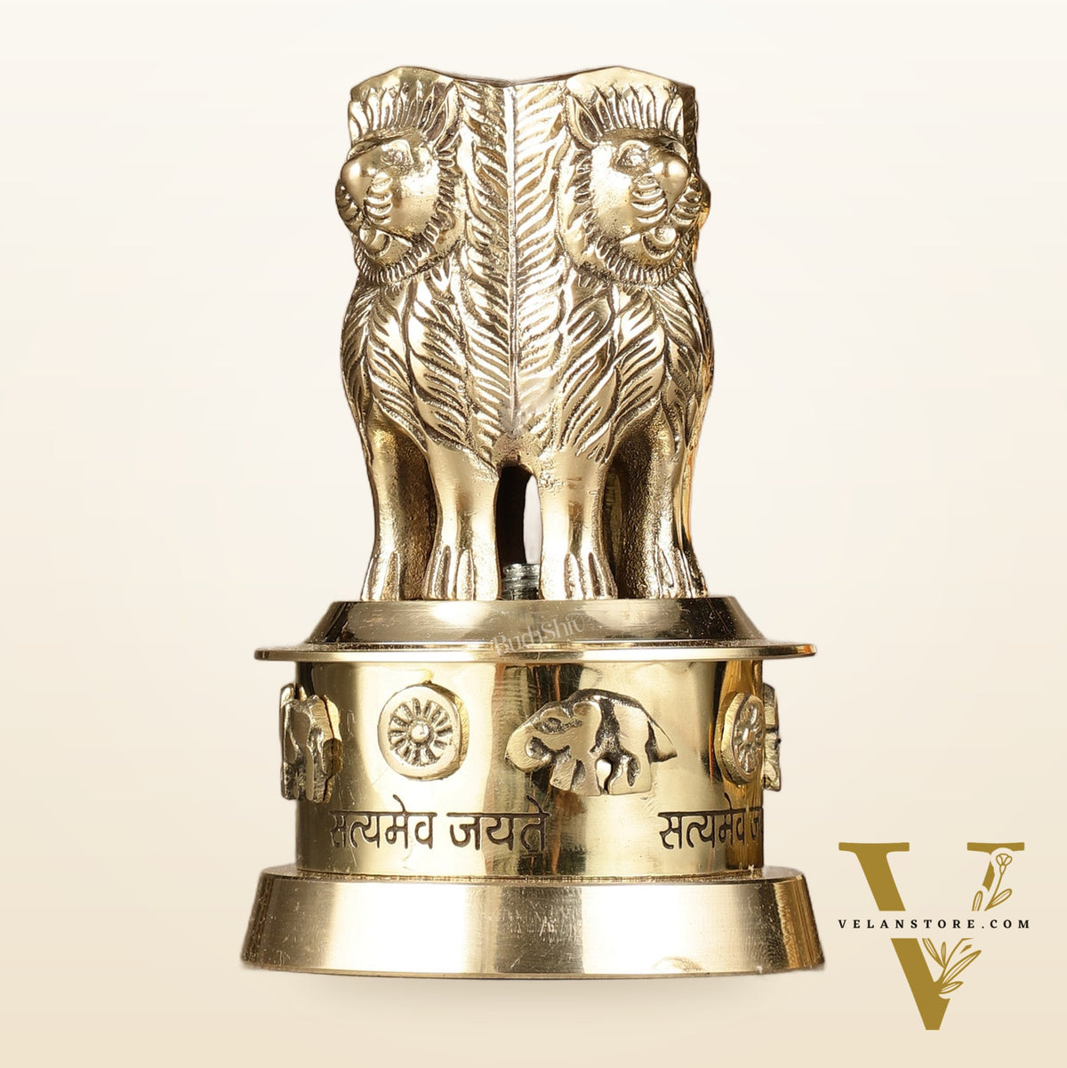 Brass Ashoka Lion Stambh Momento 6"