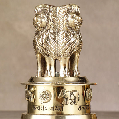 Brass Ashoka Lion Stambh Momento 6"