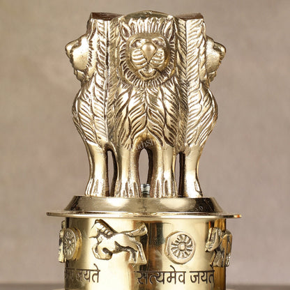 Brass Ashoka Lion Stambh Momento 6"