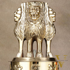 Brass Ashoka Lion Stambh Momento 8"