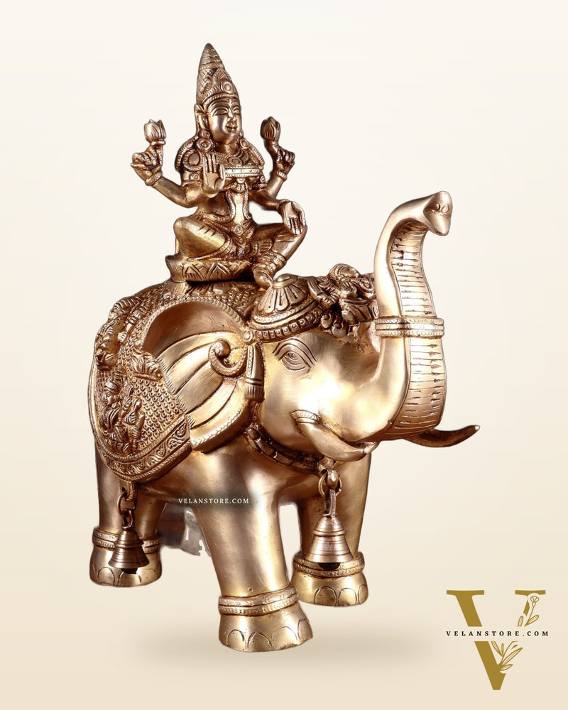 Brass Ashtalakshmi on Elephant – 15"