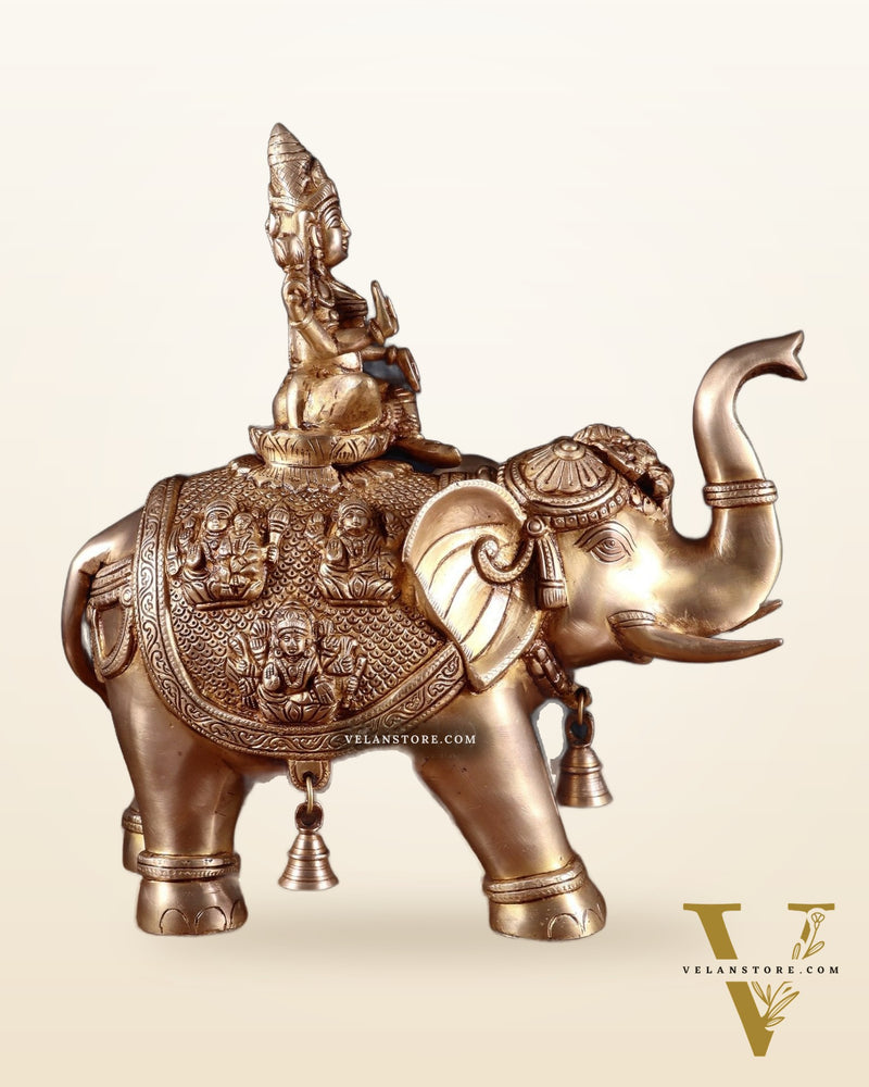 Brass Ashtalakshmi on Elephant – 15"