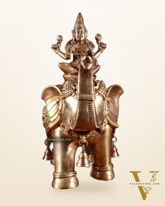 Brass Ashtalakshmi on Elephant – 15"