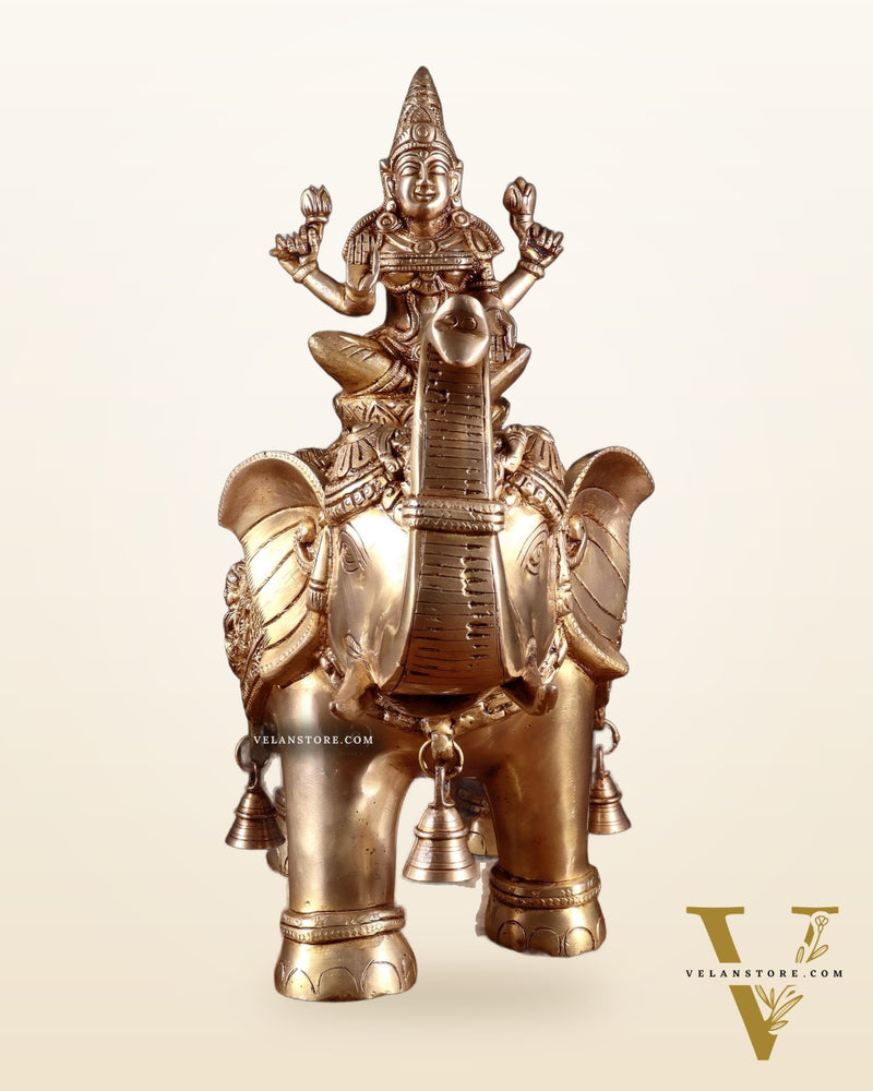 Brass Ashtalakshmi on Elephant – 15"