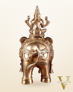 Brass Ashtalakshmi on Elephant – 15"
