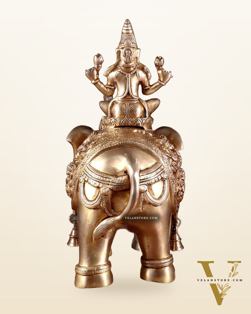 Brass Ashtalakshmi on Elephant – 15"