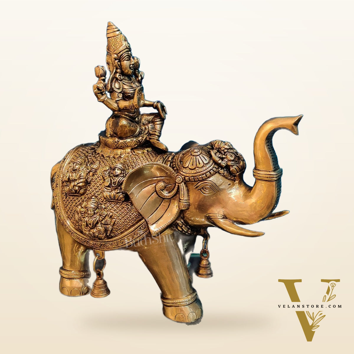 Brass Ashtalakshmi on Large Elephant - 15" | BudhShiv
