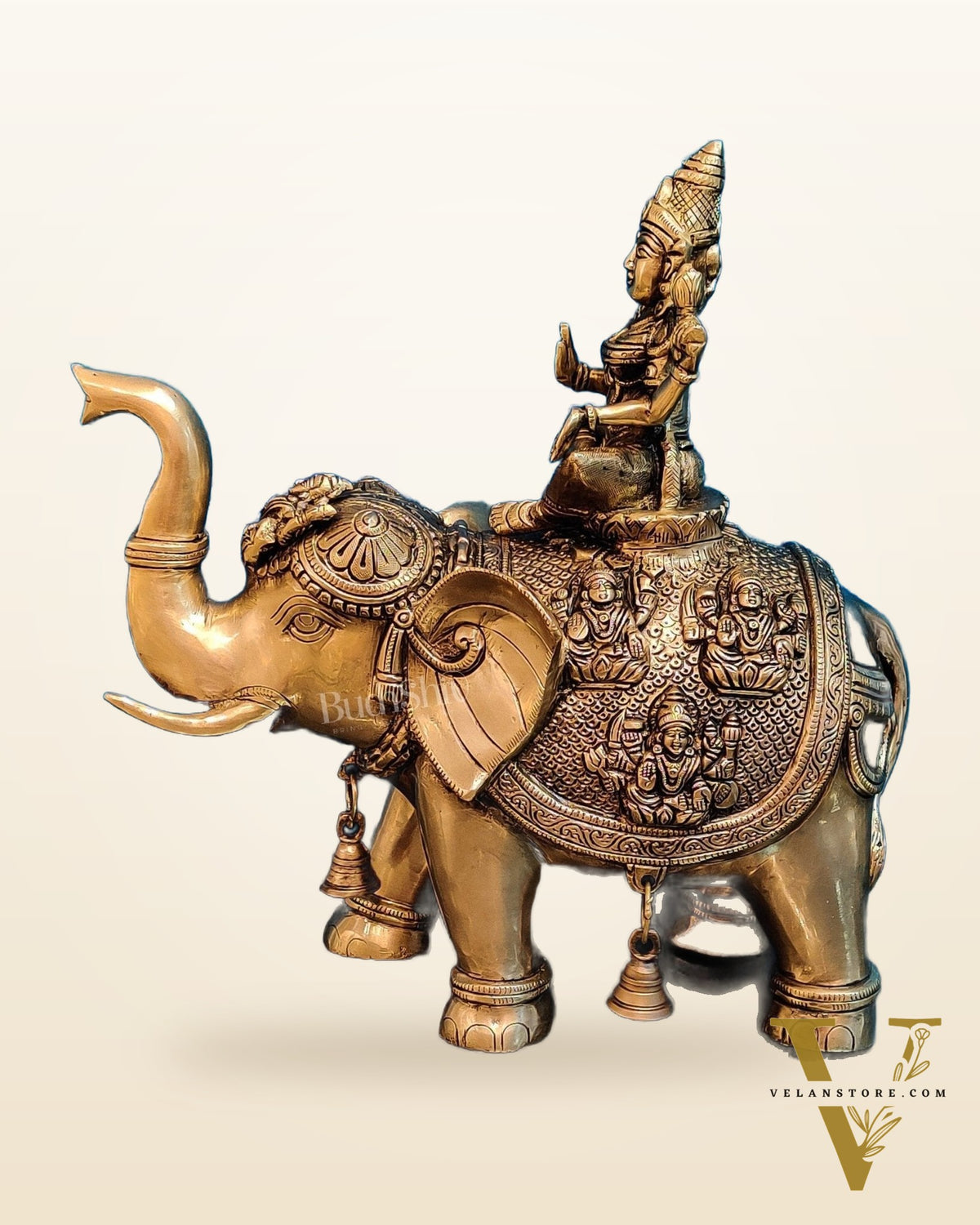 Brass Ashtalakshmi on Large Elephant - 15" | BudhShiv
