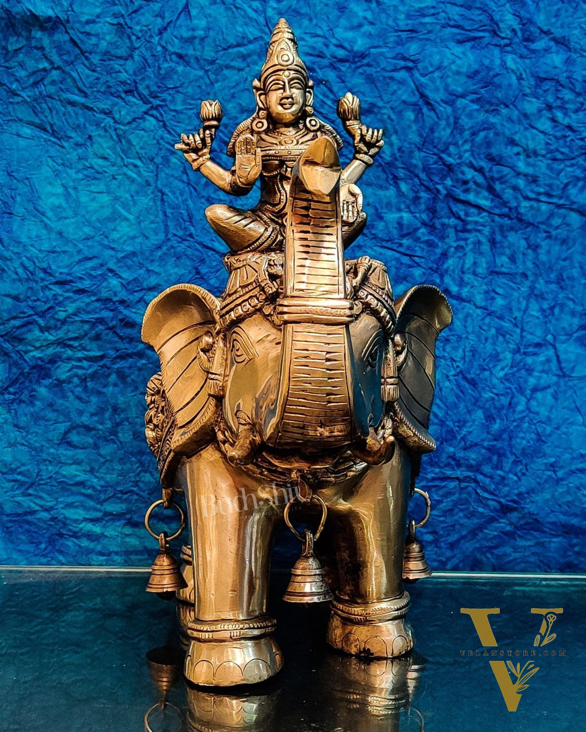 Brass Ashtalakshmi on Large Elephant - 15" | BudhShiv