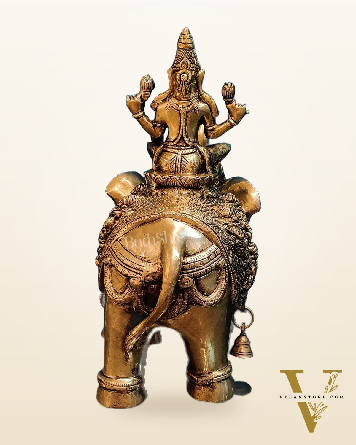 Brass Ashtalakshmi on Large Elephant - 15" | BudhShiv