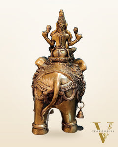 Brass Ashtalakshmi on Large Elephant - 15" | BudhShiv