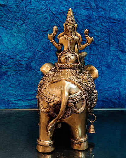 Brass Ashtalakshmi on Large Elephant - 15" | BudhShiv