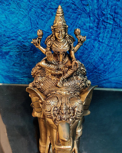 Brass Ashtalakshmi on Large Elephant - 15" | BudhShiv