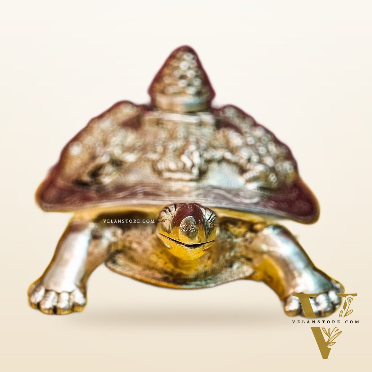 Brass Ashtalakshmi Shree Yantra on Tortoise