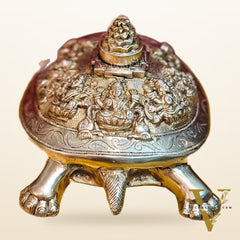 Brass Ashtalakshmi Shree Yantra on Tortoise