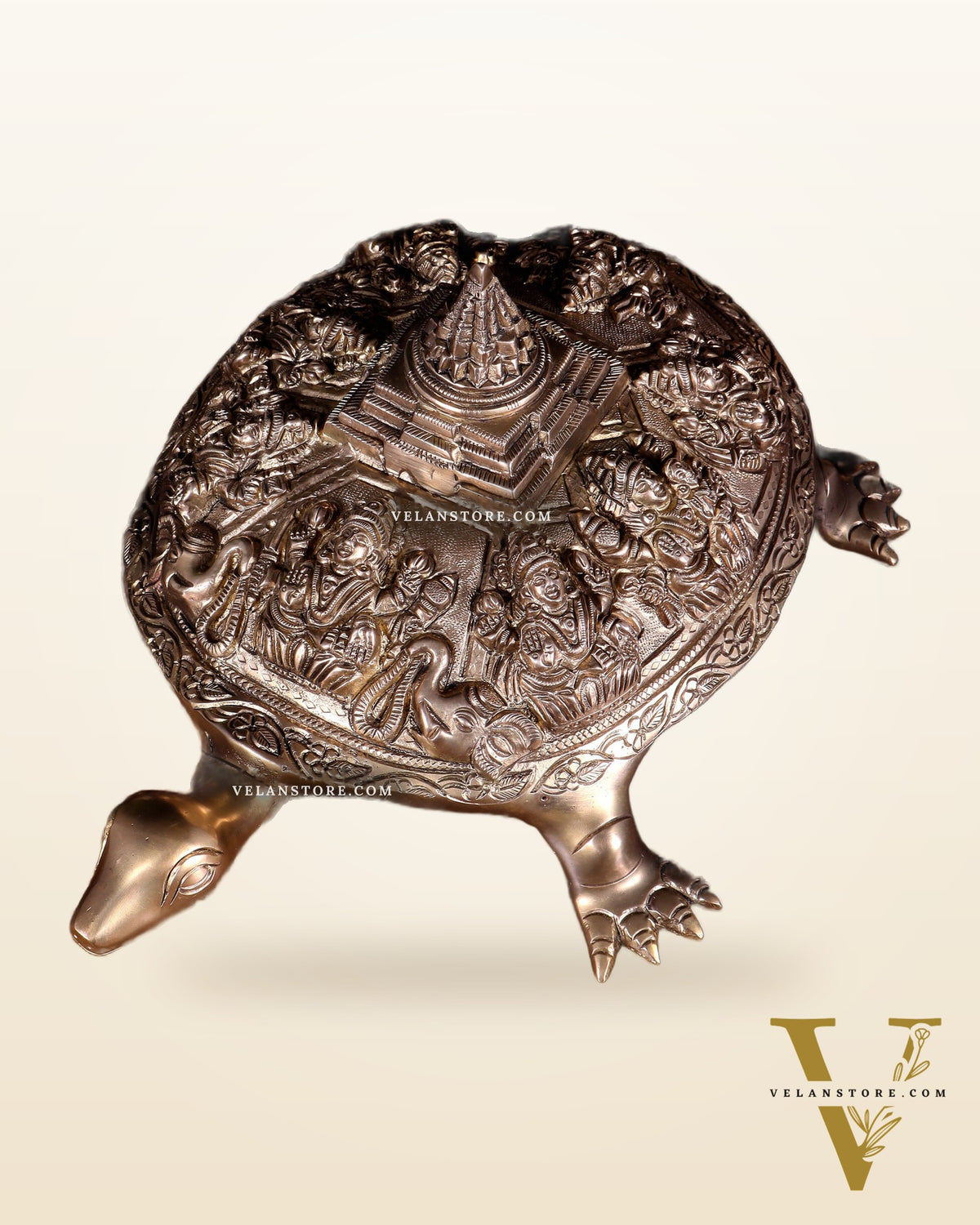 Brass Ashtalakshmi Shree Yantra on Tortoise matte finish