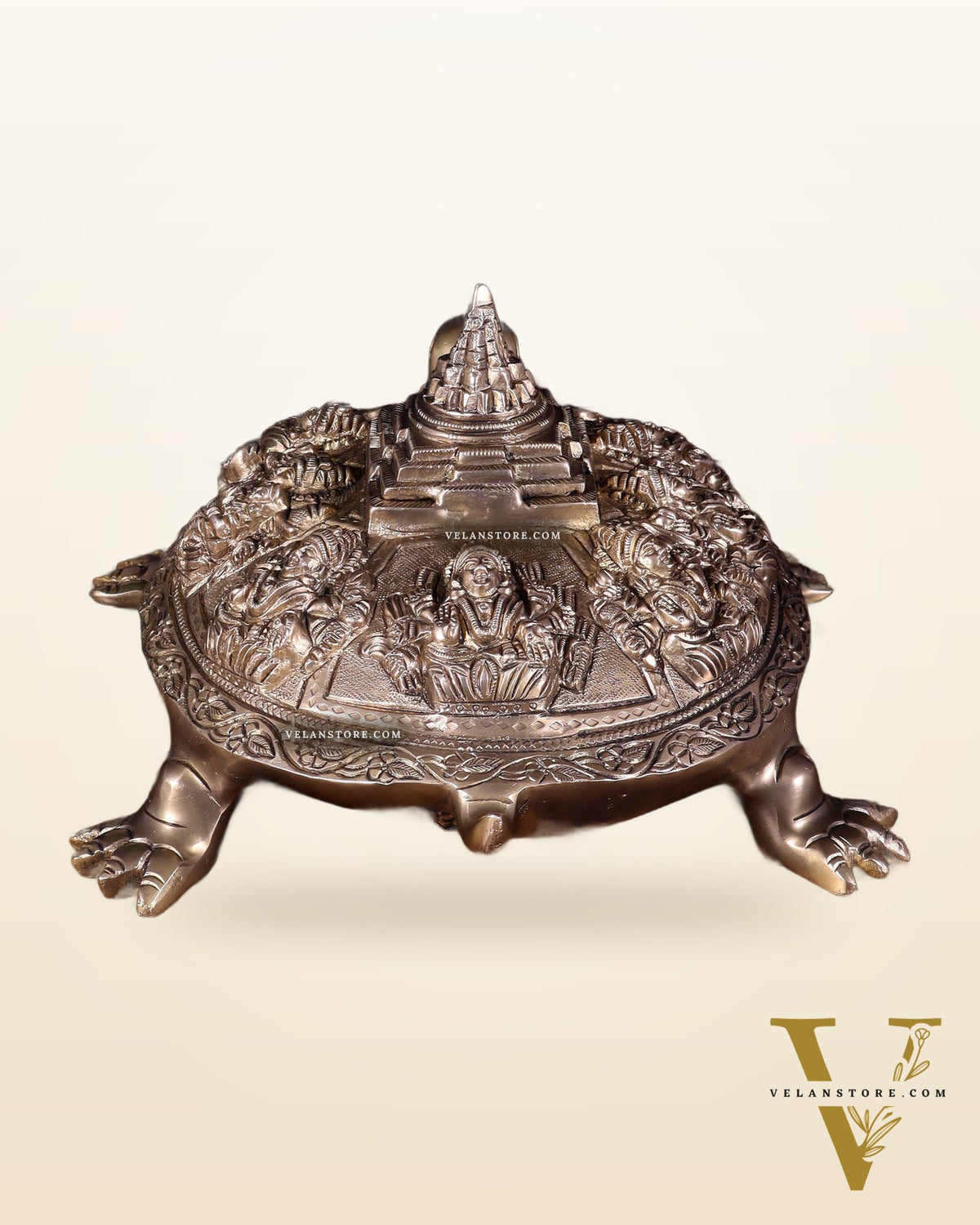 Brass Ashtalakshmi Shree Yantra on Tortoise matte finish