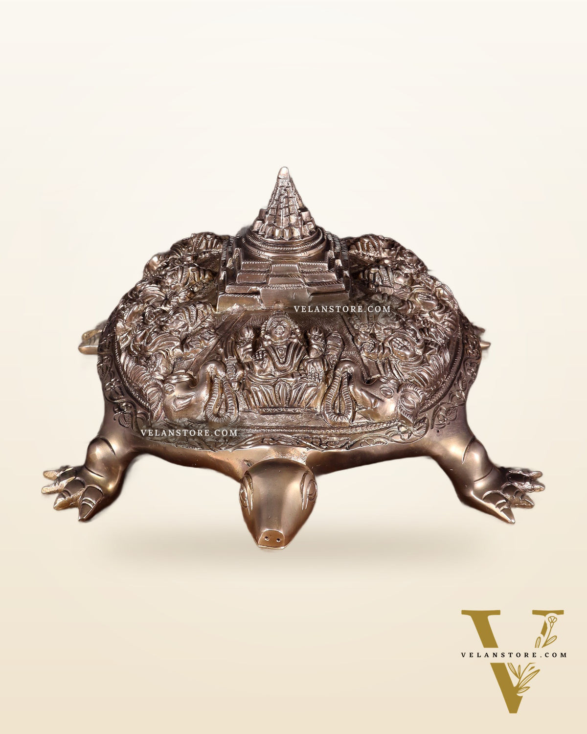 Brass Ashtalakshmi Shree Yantra on Tortoise matte finish