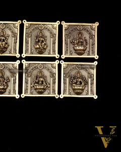 Brass Ashtalakshmi Superfine Intricate Wall Hangings Set – 4x4 Inch Each – Lightweight