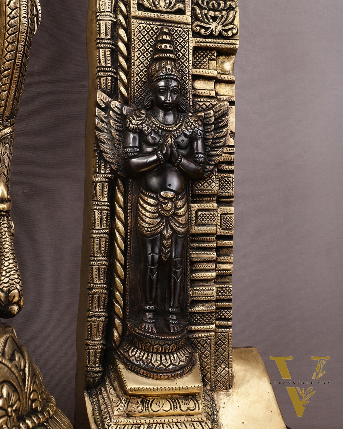 Brass Ayodhya Ram Lalla Statue - 53" Black Finish Large Murti