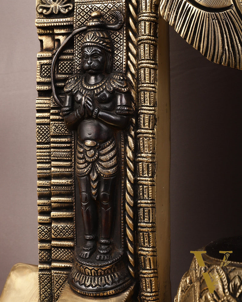 Brass Ayodhya Ram Lalla Statue - 53" Black Finish Large Murti
