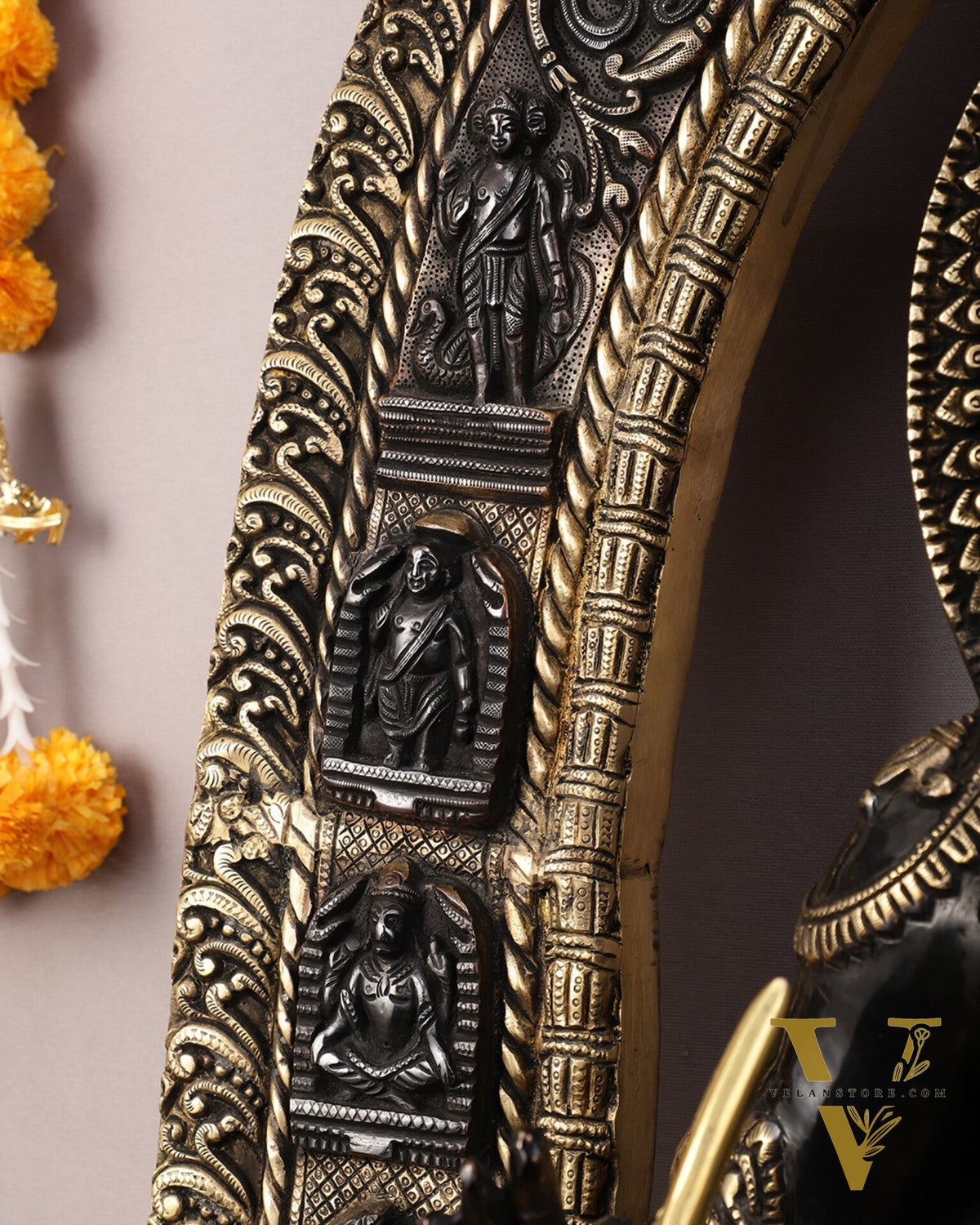 Brass Ayodhya Ram Lalla Statue - 53" Black Finish Large Murti