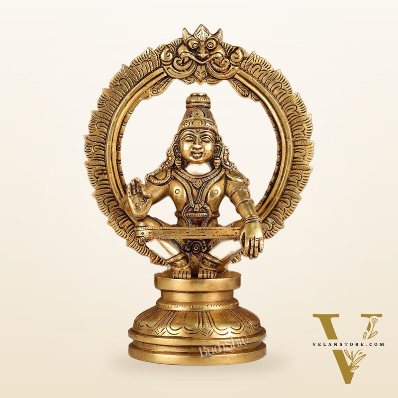 Brass Ayyappan Statue 10"