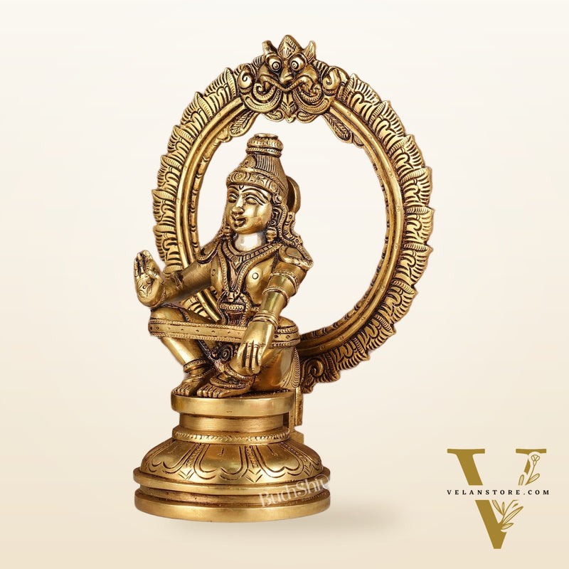 Brass Ayyappan Statue 10"