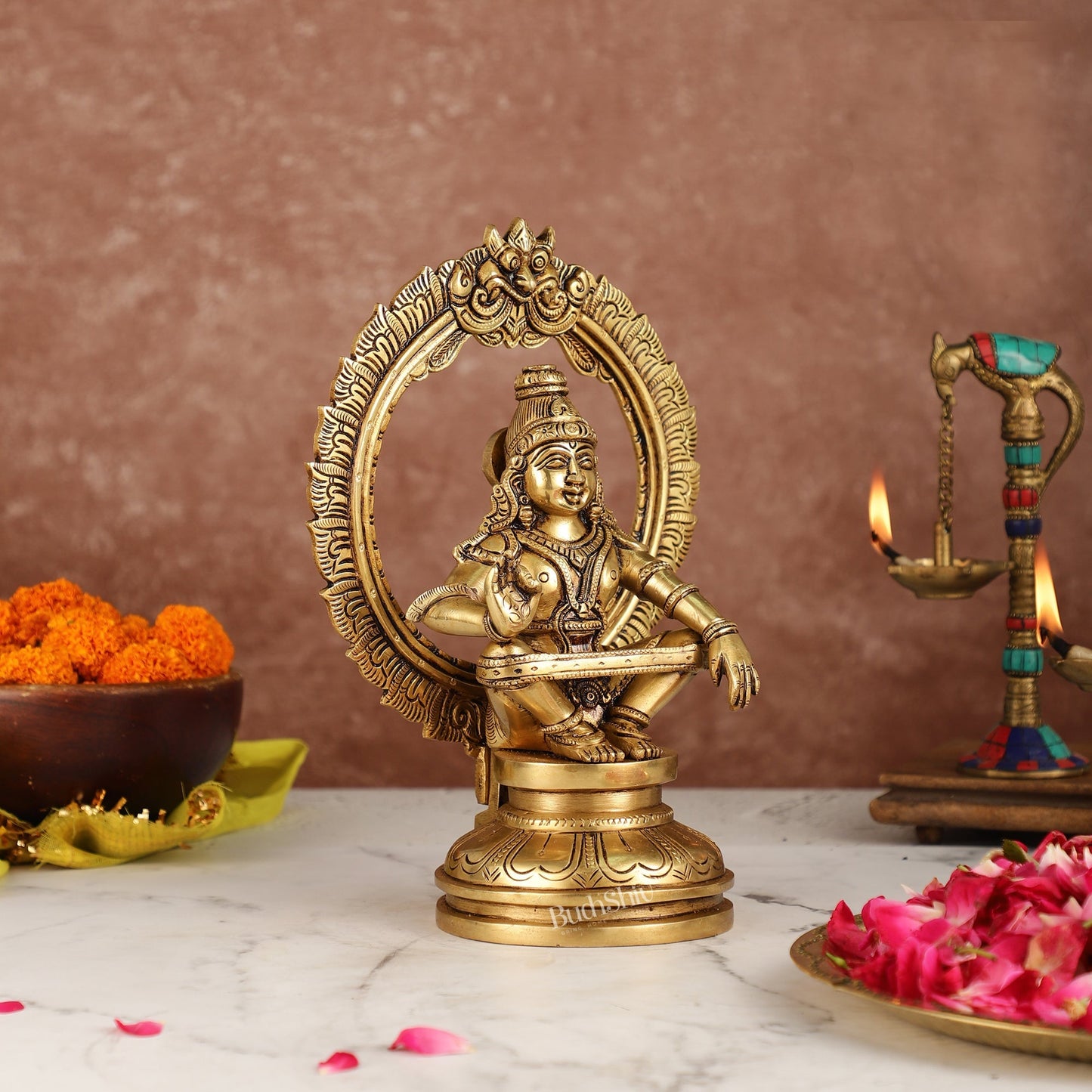 Brass Ayyappan Statue 10"