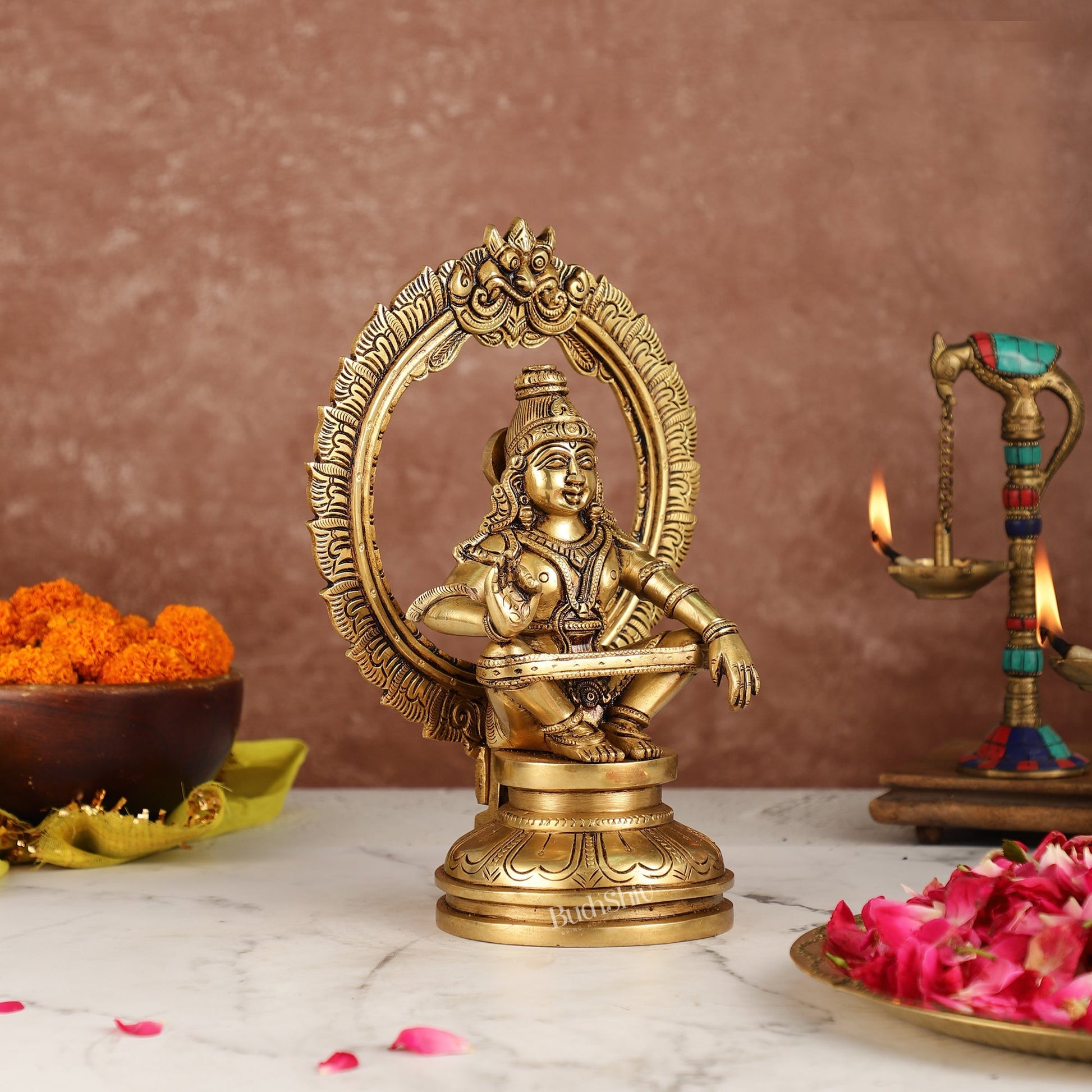 Brass Ayyappan Statue 10"