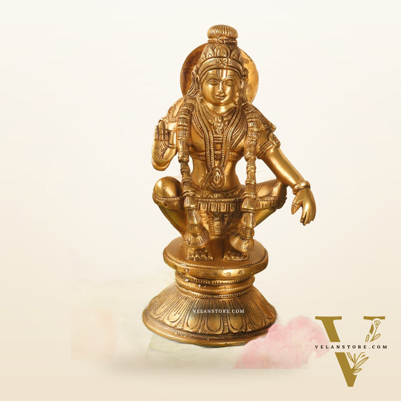 Brass Ayyappan Statue 8"