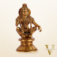 Brass Ayyappan Statue 8"