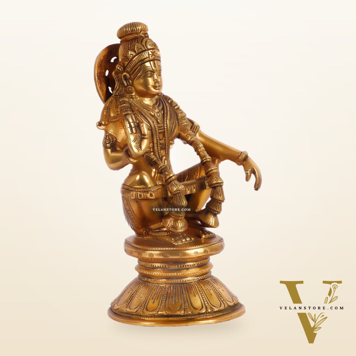 Brass Ayyappan Statue 8"