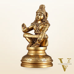 Brass Ayyappan Statue 8.5" antique finish