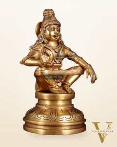 Brass Ayyappan Statue 8.5" antique finish