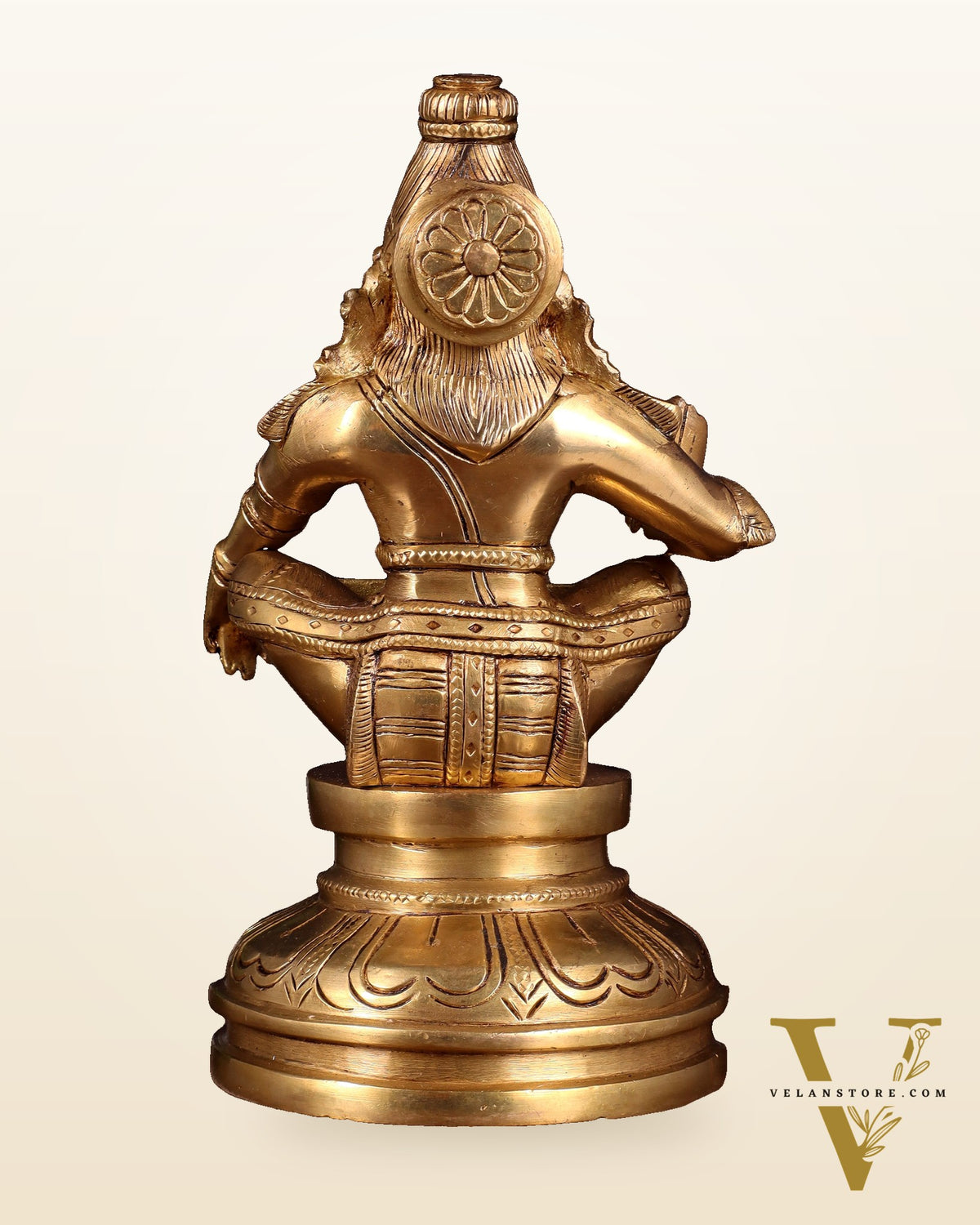 Brass Ayyappan Statue 8.5" antique finish