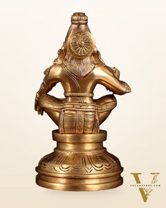 Brass Ayyappan Statue 8.5" antique finish