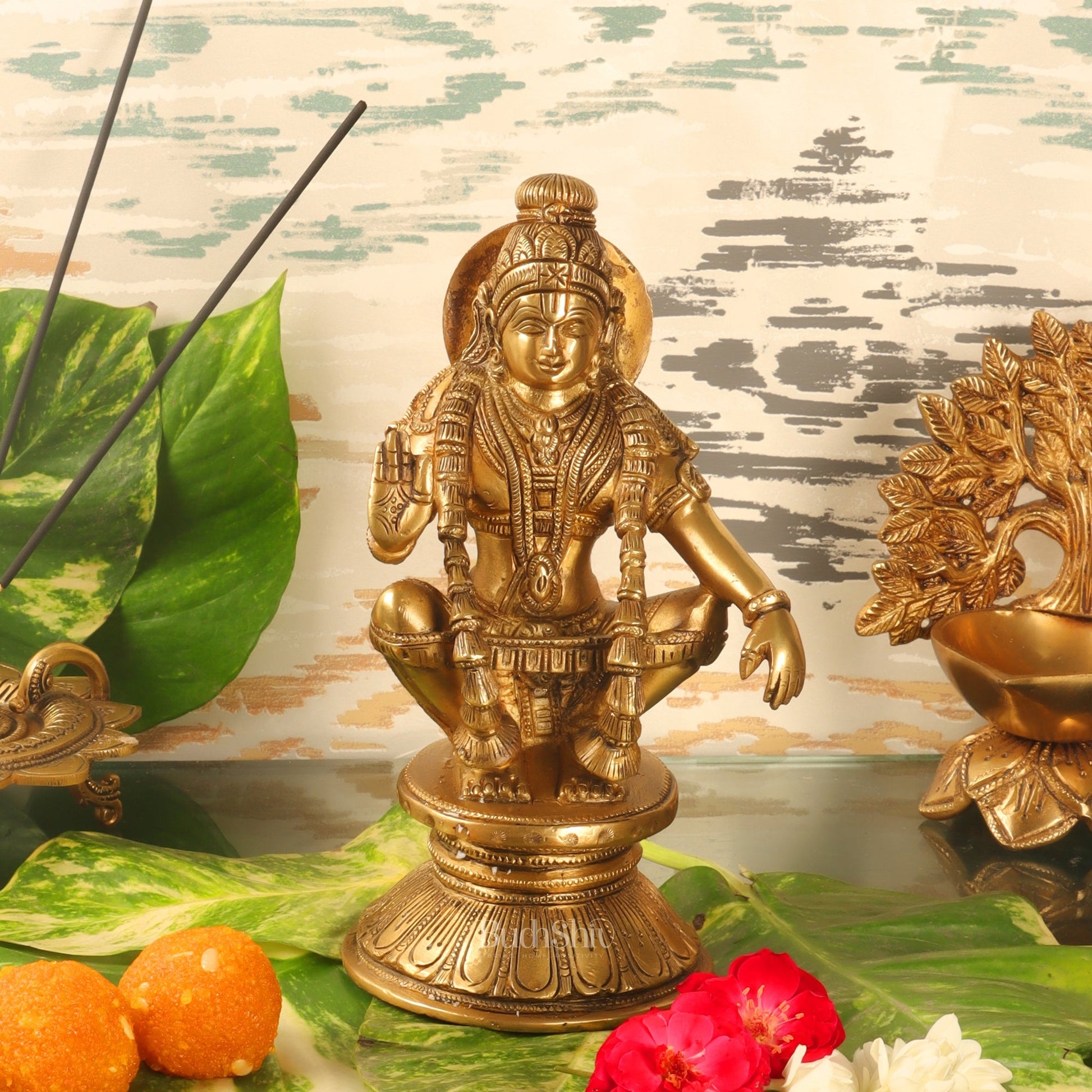 Brass Ayyappan Statue 8"