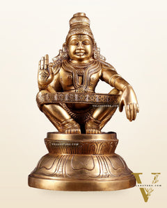 Brass Ayyappan Statue 9.5