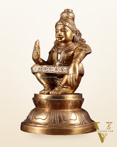 Brass Ayyappan Statue 9.5