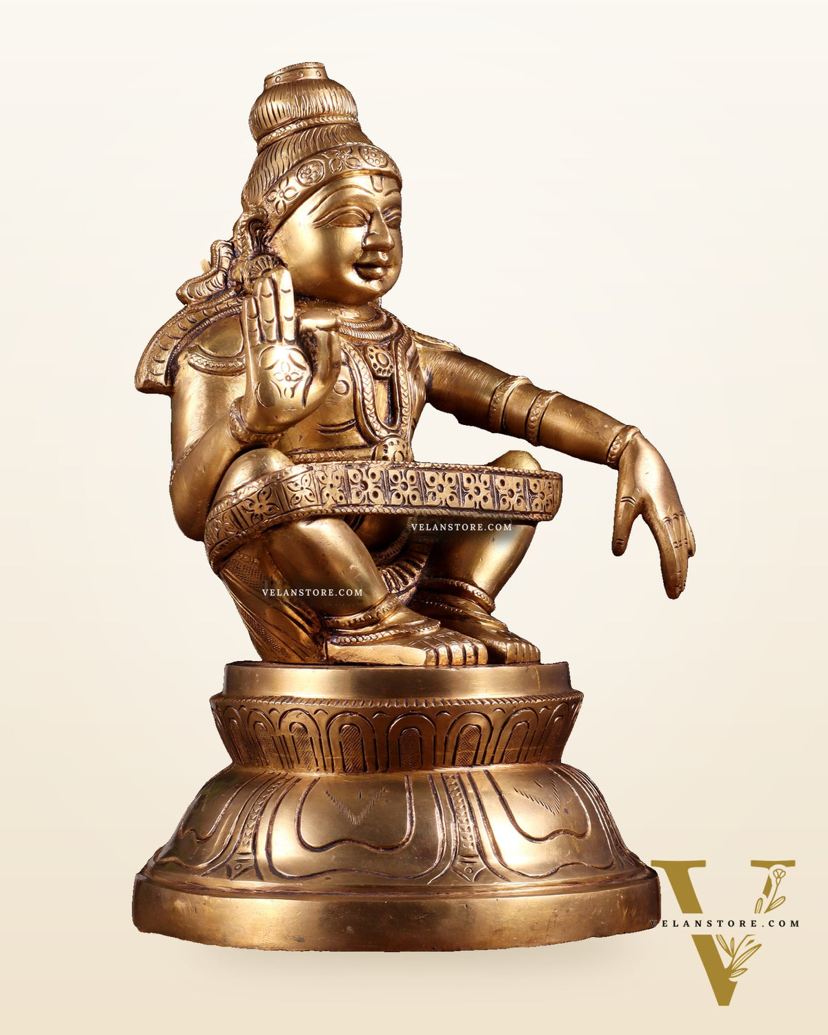Brass Ayyappan Statue 9.5