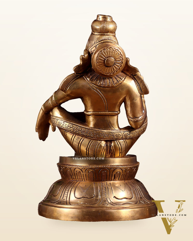 Brass Ayyappan Statue 9.5