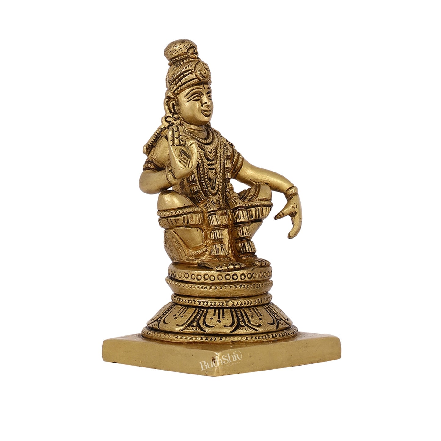 Brass Ayyappan Swamy Statue 5" antique