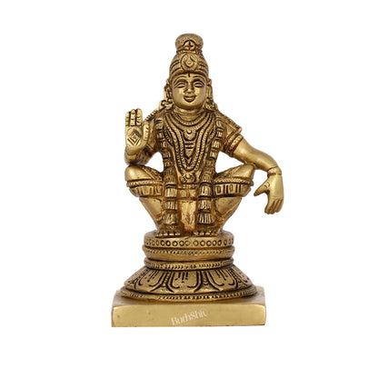 Brass Ayyappan Swamy Statue 5" antique