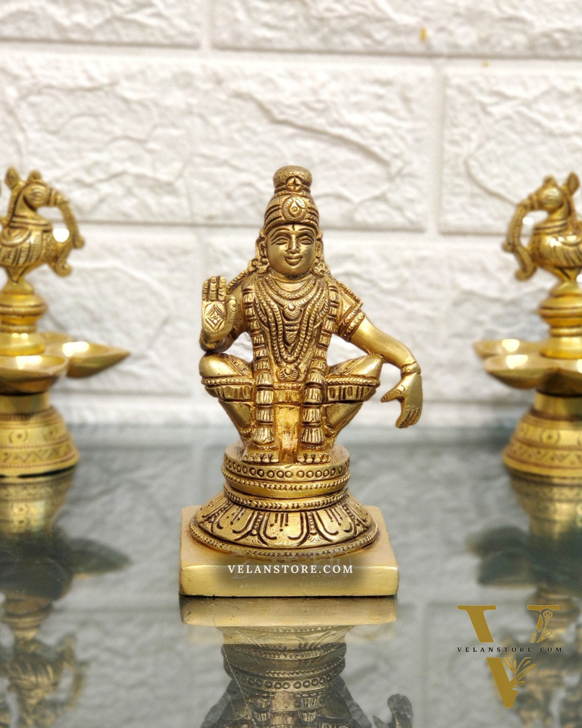 Brass Ayyappan Swamy Statue 5"