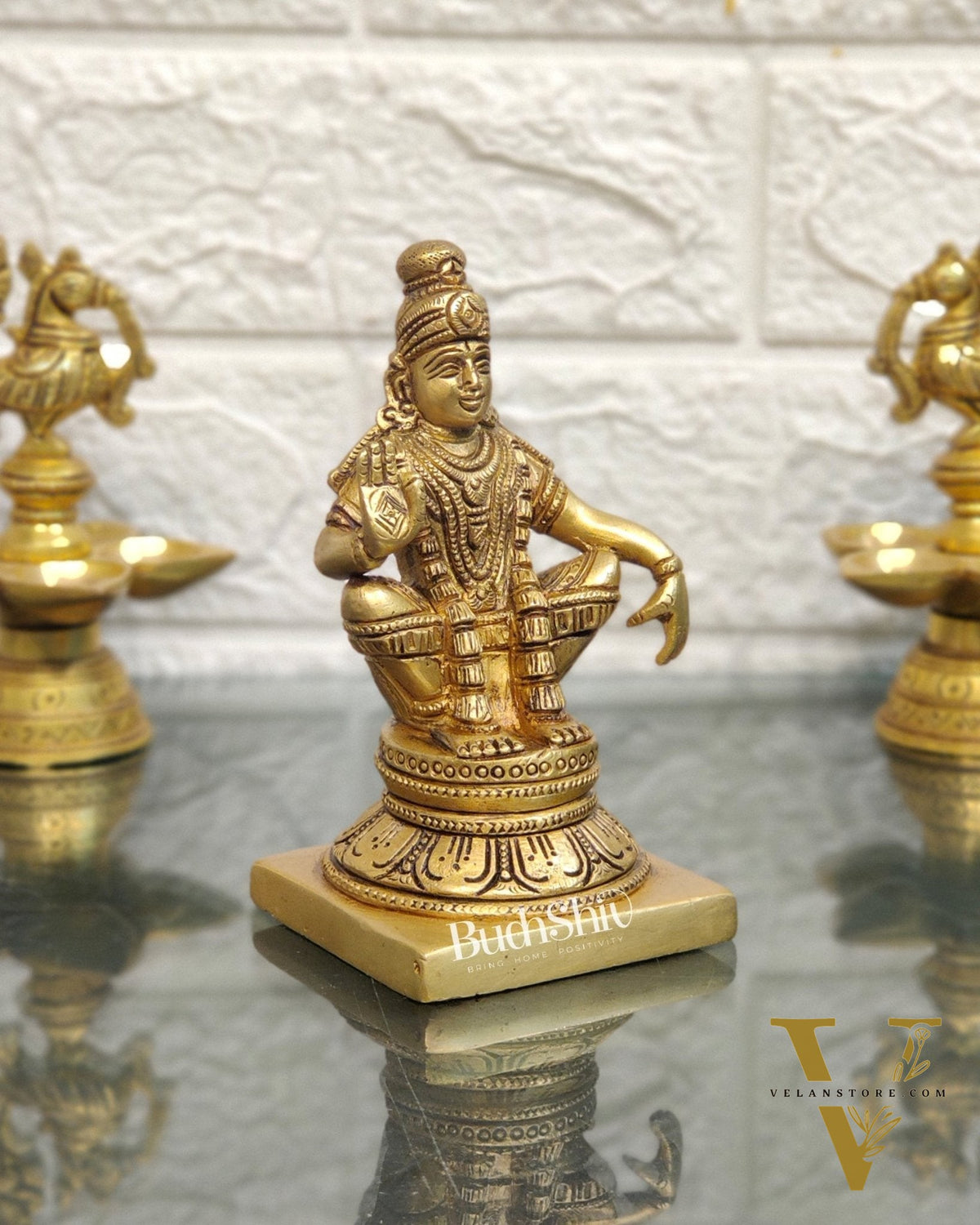 Brass Ayyappan Swamy Statue 5"