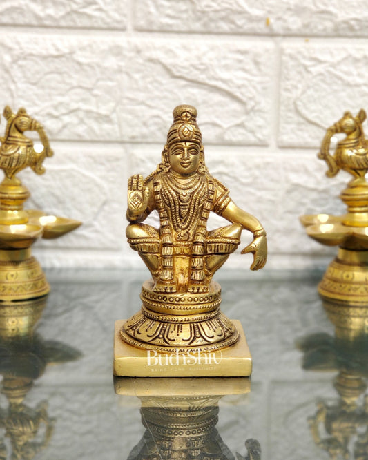 Brass Ayyappan Swamy Statue 5"