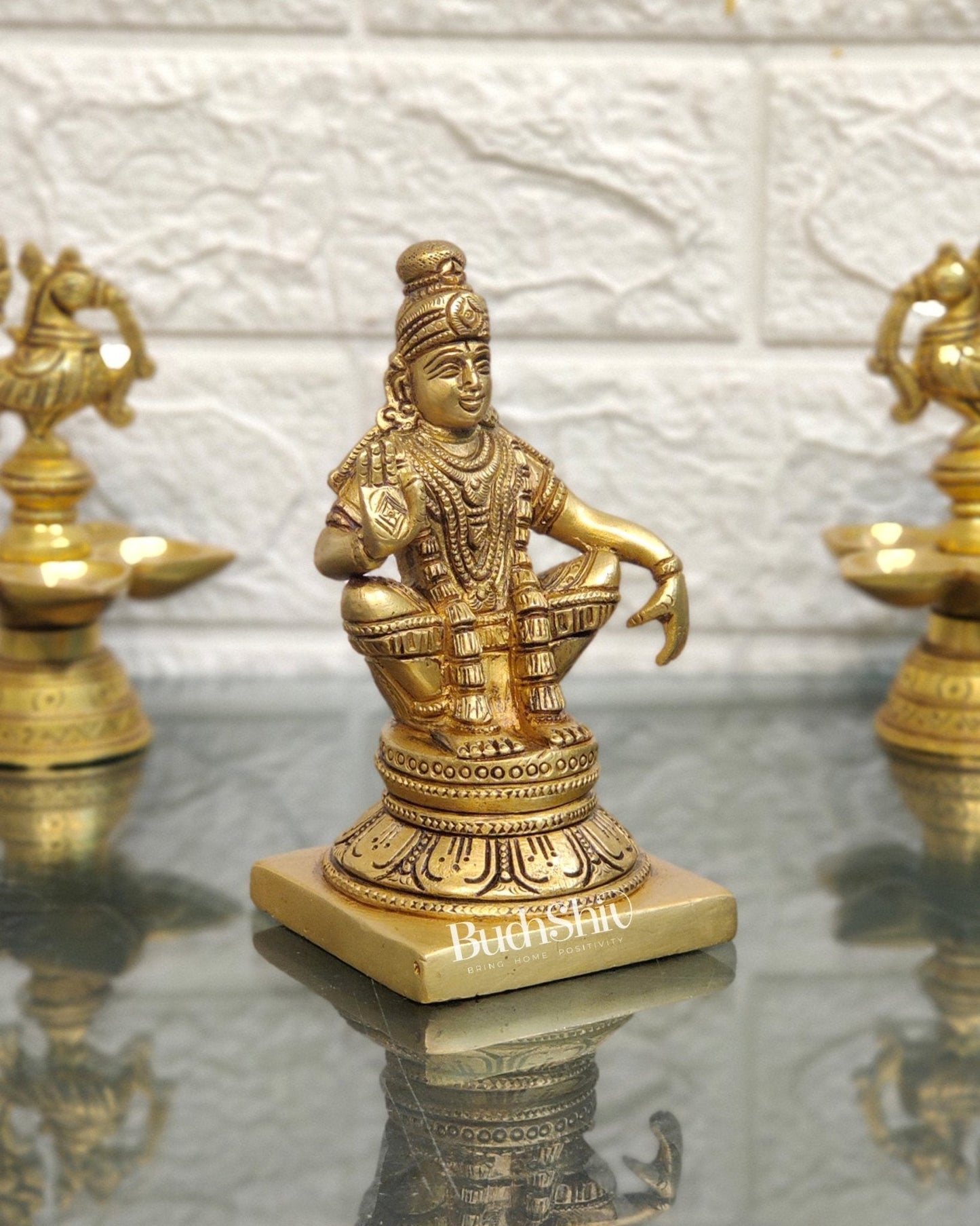Brass Ayyappan Swamy Statue 5"