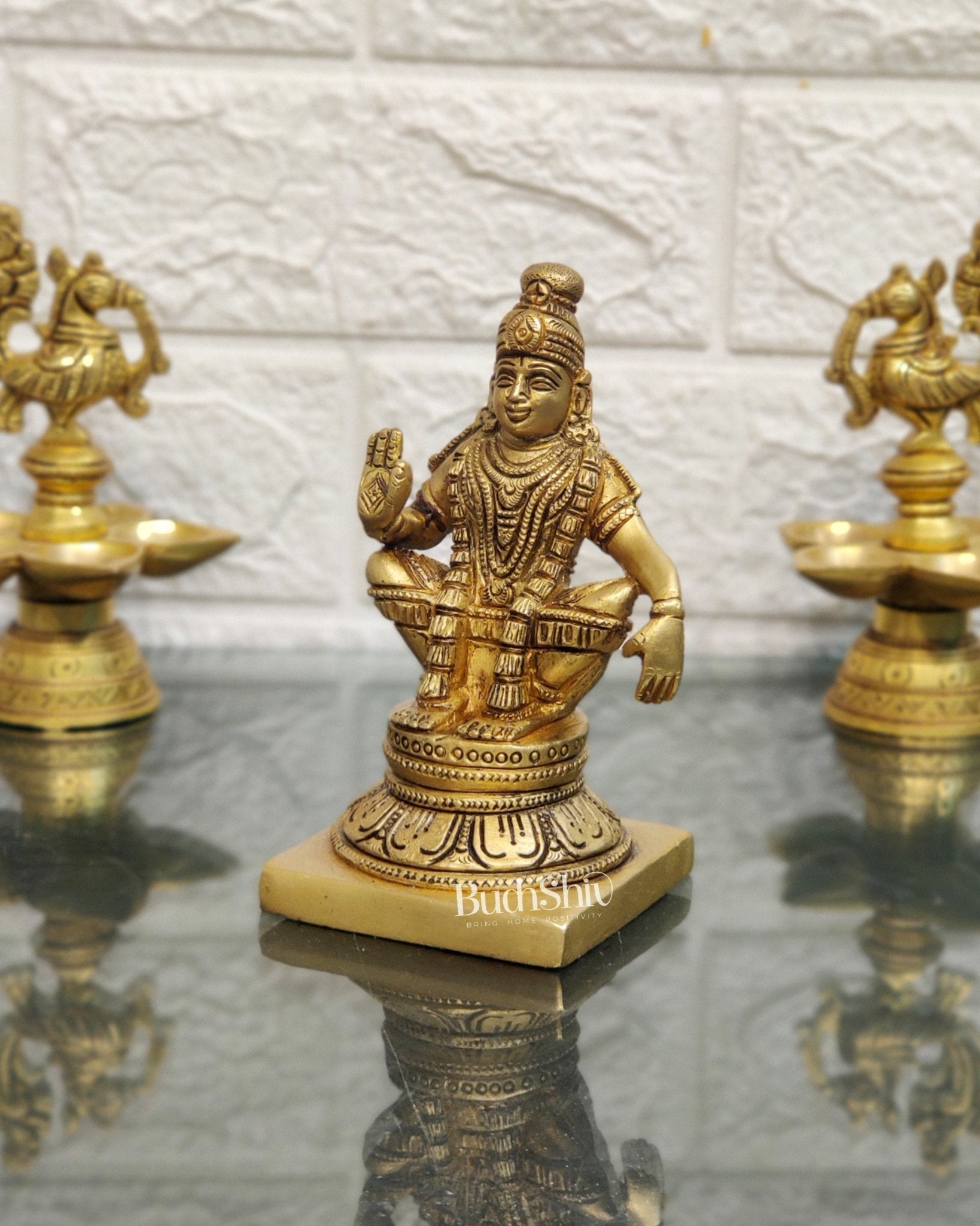 Brass Ayyappan Swamy Statue 5"